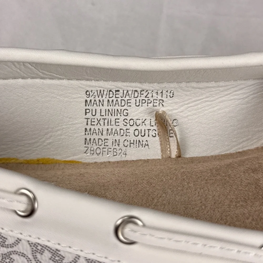 Daisy Fuentes Loafers Deja 9.5W Monogram Logo Print Bow Detail Slip On